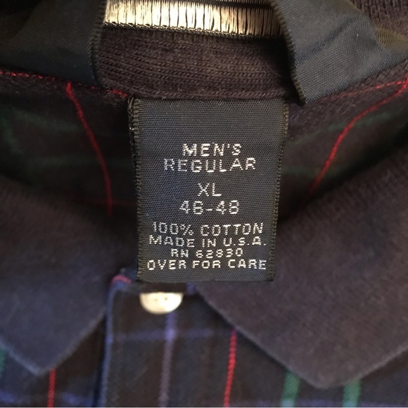 Vintage Lands End Polo Shirt Mens Size XL Dark Navy Blue USA Made Short Sleeve - Picture 6 of 8